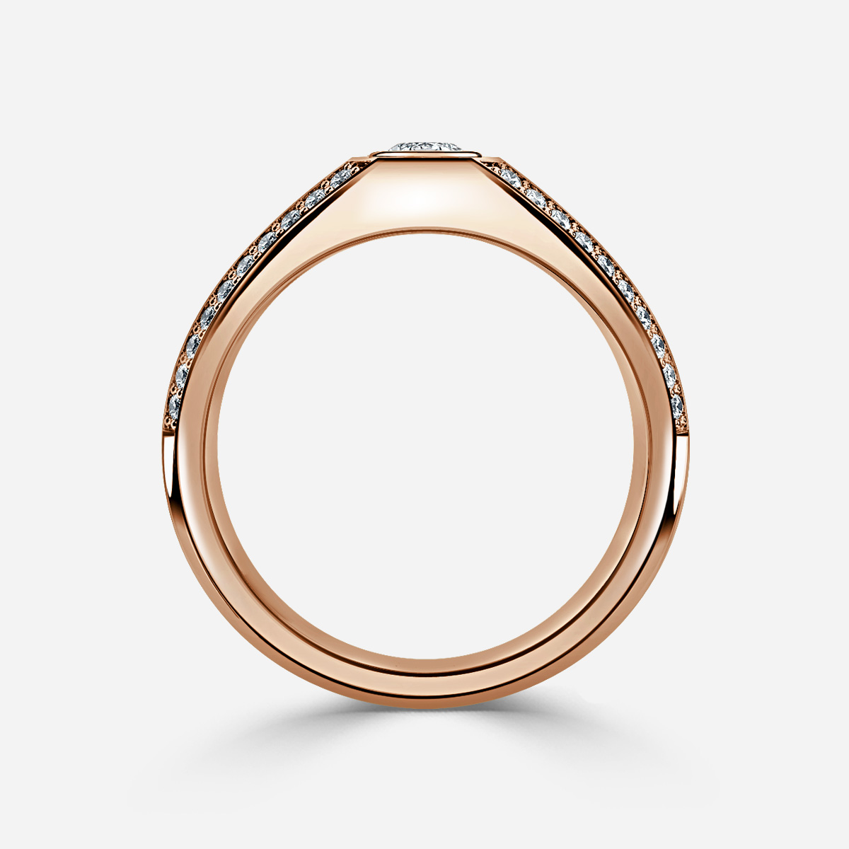 Dorian Rose Gold Men's Bezel Set Engagement Ring